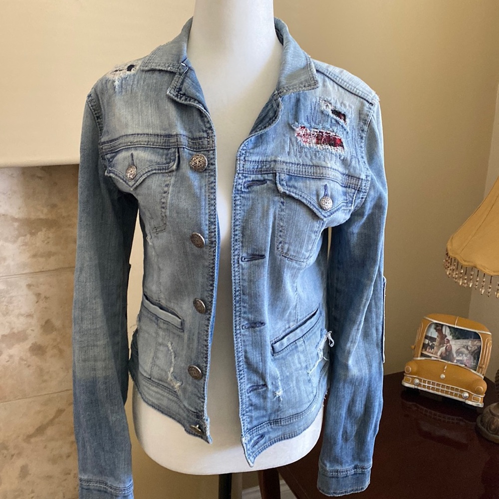 XS silver jean jacket